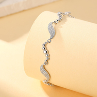 Trendiges Damen-Charm-Armband aus 925er Sterlingsilber mit Zirkonia für Partys oder als Geschenk