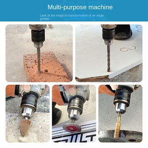 Tête de conversion de <span class=keywords><strong>perceuse</strong></span> électrique variable pour meuleuse <span class=keywords><strong>d</strong></span>'<span class=keywords><strong>angle</strong></span> PEX, <span class=keywords><strong>mandrin</strong></span> à trois mâchoires, outil de coupe multifonction pour le perçage de la maçonnerie - Product Image 3