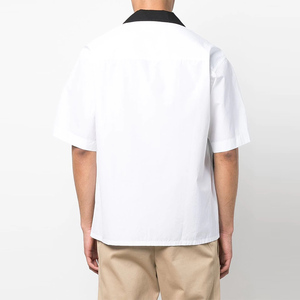 Custom Men's White <strong>Shirt</strong> Cotton Short Sleeve <strong>Bowling</strong> Sports Ink Flower Graphic Print <strong>Vintage</strong> <strong>Shirts</strong> - Product Image 4