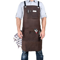 Tablier de barista - Style décontracté, toile cirée durable 16 oz avec poches et passants pour outils, robuste pour la préparation du café