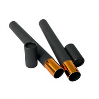 Tubes à bâtonnets d'encens personnalisés, longs, fins, noirs, pour envoi postal, conteneur rond, feuille d'or, tube en papier kraft naturel