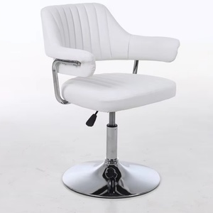 Silla de Bar Alta Tapizada de Estilo Minimalista con Respaldo y Reposabrazos, Muebles de Bar de Alta Gama, Taburetes de Bar de Cuero para Cocina - Product Image 1