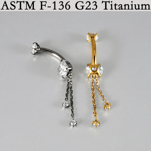 Gaby ASTM-F136 G23 Titane PVD Piercing Anneau de nombril fileté intérieurement avec zircon motif fleur étanche Bijou de corps - Product Image 5