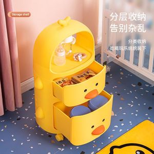 Estante de Almacenamiento Patito Amarillo con 3 Cajones y Ruedas para Organizar Juguetes en la Habitación de los Niños - Product Image 3