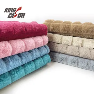 Kingcason Fluffy Imitation Jacquard Pattern Fake Mink Fur Rabbit Faux Fur For Garments/Carpets