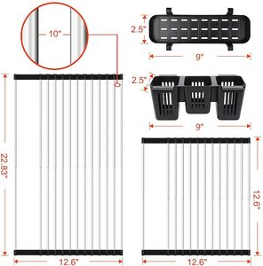 <span class=keywords><strong>Escurridor</strong></span> enrollable sobre el fregadero, <span class=keywords><strong>escurridor</strong></span> portátil de acero inoxidable, <span class=keywords><strong>plegable</strong></span>, gran oferta - Product Image 5