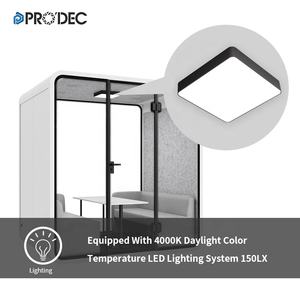 ห้องประชุมแบบพ็อดสำหรับ 6 คน ปรับแต่งได้ วัสดุไฟเบอร์กลาส โลหะ ไม้ สีดำ สีขาว พร้อมโทรศัพท์ - Product Image 4