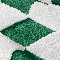 Plaid en polaire sherpa à carreaux vert et blanc, super doux, tricoté, couverture portable pour canapé et lit
