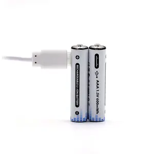 Piles AA AAA rechargeables NIMH batterie avec Type C D 2/3 usb USB Logo personnalisé PVC boîte paquet charge rapide