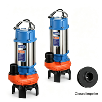 Pompe submersible électrique pour eaux usées en acier inoxydable 304 anti-corrosion avec poignée de transport 2 HP Débit de 8 m³/h