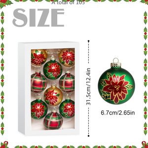 Ensemble <span class=keywords><strong>de</strong></span> boules <span class=keywords><strong>de</strong></span> Noël en verre faites à la main <span class=keywords><strong>de</strong></span> qualité supérieure, nouvelles décorations créatives et colorées en mousse macaron pour arbre <span class=keywords><strong>de</strong></span> Noël - Product Image 6