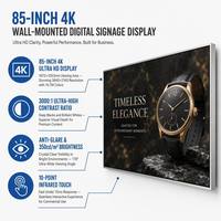 Pantalla Digital LCD IPS de 85 Pulgadas Personalizada, Montada en Pared, con Pantalla Táctil Infrarroja, 4K, para Publicidad, Alto Contraste