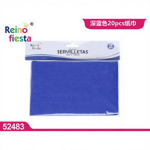 Servilletas de Papel Desechables para Fiesta, 3 Capas, Azul Oscuro, 33x33cm, Suaves, Impresas, con Bolsa, Modelo Peiyong 52483, Paquete de 20 Unidades, Venta al Por Mayor - Product Image 1