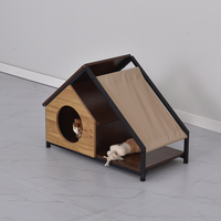 Moderner Atmungsaktiver Wasserdichter Brauner Katzenkäfig Leicht zu Reinigen Kratzfest Minimalistisches Kleintier-Bett Kratzbaum Zwinger Käfig Tierhaus