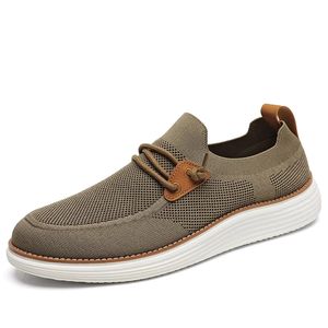 Zapatillas Casuales para Hombre, Cómodas, con Parte Superior de Malla, Suela de Goma, Transpirables, Sin Cordones, para Conducir, Caminar, Planas, Tipo Mocasín, para Correr - Product Image 1