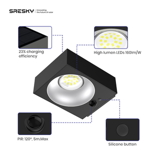 Lampada <span class=keywords><strong>Solare</strong></span> <span class=keywords><strong>da</strong></span> Esterno Sresky per Cancello e Cortile, 1000LM, 4 Modalità di Illuminazione, Sensore, Mini Luce <span class=keywords><strong>da</strong></span> Parete - Product Image 2