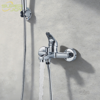 Robinet de douche mural monocommande moderne 1003FA avec cartouche céramique 40 mm, économie d'eau, raccord en laiton et écrou en acier inoxydable