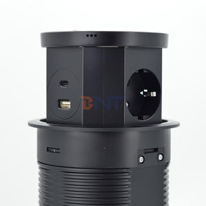 BNT Kitchen 3 salidas de CA Enchufe de mesa con 2 puertos USB emergentes 16A 220V IP44 Nivel Toma de corriente oculta Enchufe de piso empotrado - Product Image 4