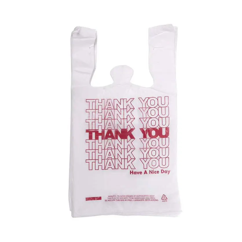 Benutzer definierte Logo-Druck Bunte HDPE recycelbare T-Shirt Verpackung Kunststoff Shirt Tasche