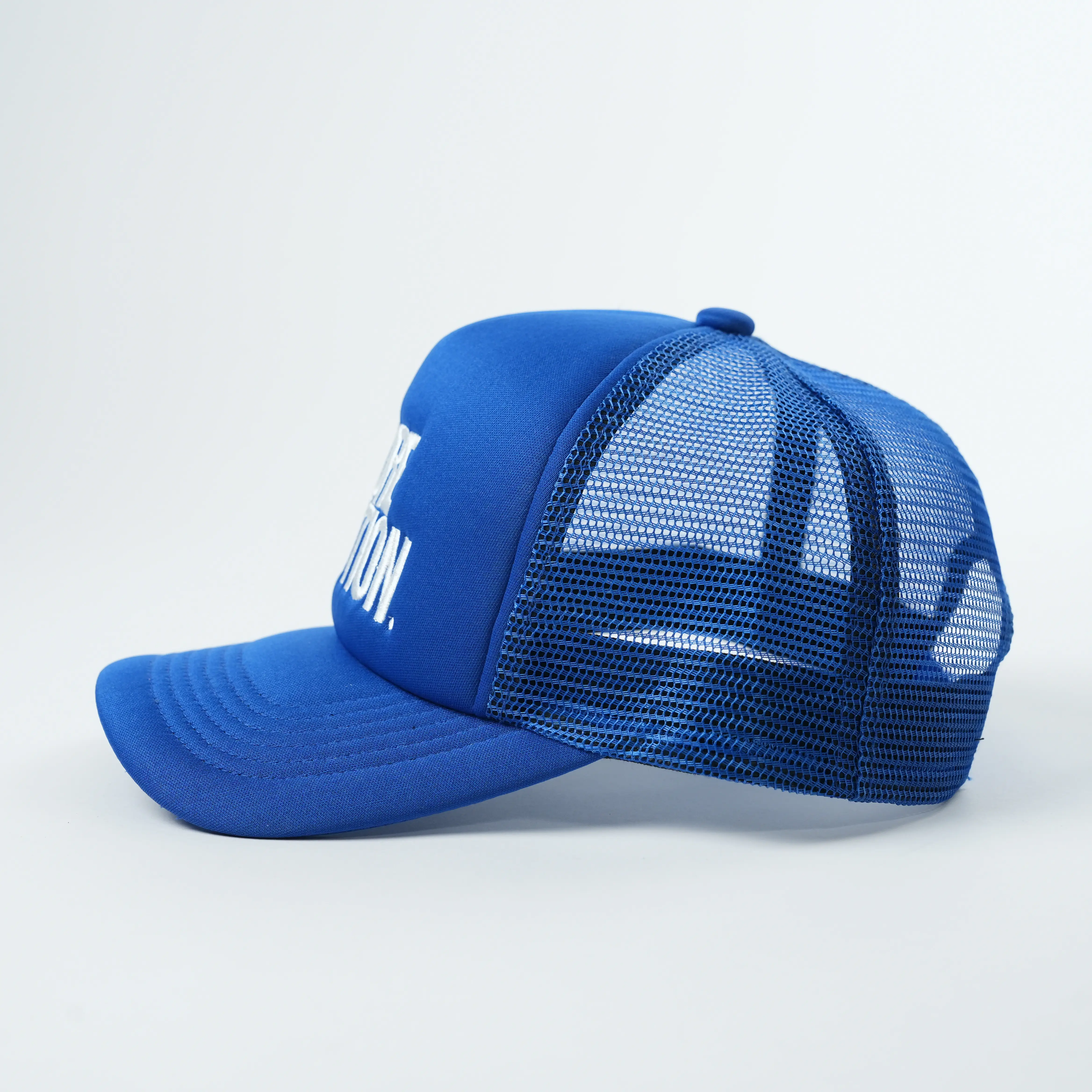 Cao qualitytrucker Mũ bán buôn ngắn hóa đơn bọt đồng bằng trucker cap lưới hat cho mùa hè