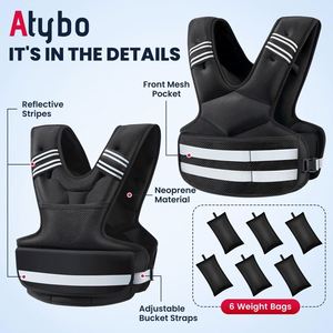 Gilet lesté réglable pour femmes, avec 6 poids en sable de fer, pour l'entraînement de force, l'exercice physique, la course à pied, la marche et les séances d'entraînement. - Product Image 2