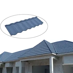 Ubin atap Cina 1340*420mm, bahan atap logam dilapisi batu galvanisasi untuk gudang