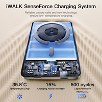 Banques d'alimentation sans fil magnétiques IWALK, design élégant en métal, ultra-minces, 5000 mAh, avec une excellente prise en main