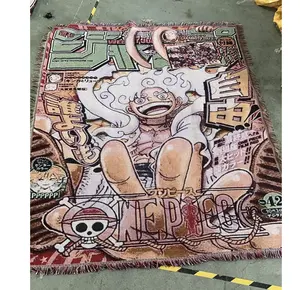Anime tapestry woven Wall Hanging High Quality Woven Throw Blanket Custom Cotton anime Tapestry