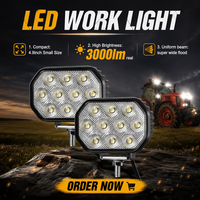 Projecteur LED de travail 5 pouces 45W, nouveau style, 3200lm efficaces, étanche, rectangulaire, pour conduite tout-terrain et éclairage extérieur automobile