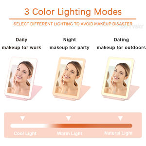 Fabricant de miroir de maquillage cosmétique de voyage pliable portable rechargeable de style Ipad avec lumière LED - Product Image 5