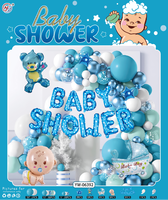 Bleu blanc garçon bébé douche fête décorations fournitures Latex couleur ballon ensembles guirlande arc Kit