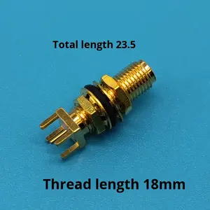 Für SMA-weiblicher gerader Löttyp mit langem Stift für HF-Anwendung Edelstahl gehäuse für Leiterplatte - Product Image 4