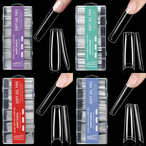 240 pièces/boîte – Faux ongles à presser XXL en forme de cercueil, en ABS de luxe, gel souple, couverture complète, pour extension d'ongles en salon - Product Image 4