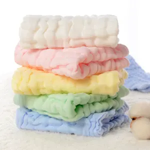 उच्च गुणवत्ता 25*50 cm 6 परतों 100% कपास बच्चे सनी धोने वर्ग तौलिया बच्चे का चेहरा तौलिया मुंह तौलिया