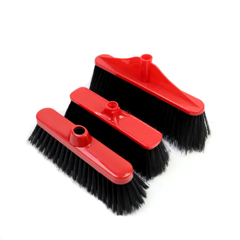 Hot Sale Red PP New Material Thread Floor Cleaning Push Soft Broom For Indoor And Outdoor Use