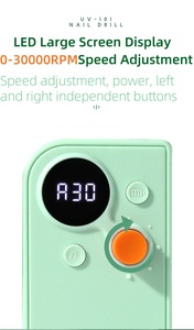 เครื่องเจาะเล็บไฟฟ้า2400mAh ชาร์จได้ไร้สายตะไบเล็บไฟฟ้า30000rpm - Product Image 5