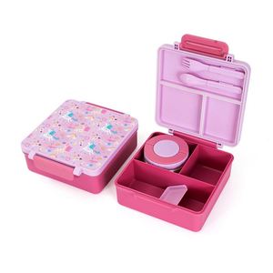 Custom Bento <b>Lunch</b> <b>Box</b> <b>with</b> Leak Proof Thermo Food Jar for Girl Kids Teens School Travel Picnic - Product Image 1