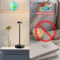 Lámpara LED de Noche con Sensor Táctil, Lámpara de Lectura de Mesa de 5W, Cristal IP65, Luz Nocturna Eléctrica Moderna para Dormitorio, Sala de Estar