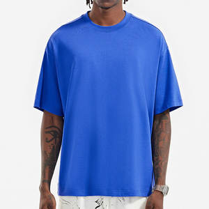 T-shirts de gym décontractés grande taille T-shirt blanc à col rond et épaules tombantes pour hommes T-shirt surdimensionné en coton épais de 240g/m2 - Product Image 3