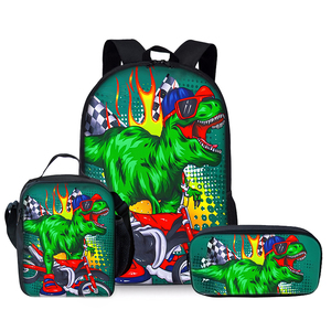 Dinosauro fresco tre pezzi <span class=keywords><strong>zaini</strong></span> per ragazzo/ragazze migliori regali 3D Cartoon zainetto per bambini alla moda impermeabile - Product Image 5
