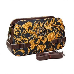 Elegant Leather Floral <b>Embroidered</b> Satchel <b>Bag</b> with Pearl & Beading and Cross Body Strap for Evening Party - Product Image 1