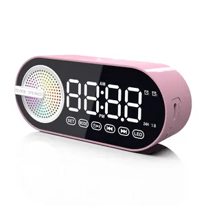 New Arrival Wireless Speaker Small Stereo with Clock and Alarm Clock Portable Mini Speaker with FM Radio Outdoor Plastic Active