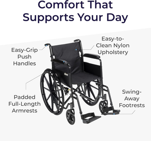 <span class=keywords><strong>Silla</strong></span> de Ruedas Ligera de Aluminio, Plegable y Portátil, con Frenos de <span class=keywords><strong>Mano</strong></span>, para Adultos Mayores, Uso en Interiores y Exteriores - Product Image 2