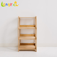 Étagère de rangement en bois à 4 niveaux pour enfants, idéale pour la chambre d'enfant, la salle de jeux, la salle de classe, pour l'affichage des jouets et des livres