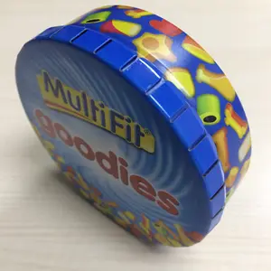 Großhandel auf Lager Metall Lebensmittel qualität Kleine Metall Runde Click Clack Mint Candy Tin Box