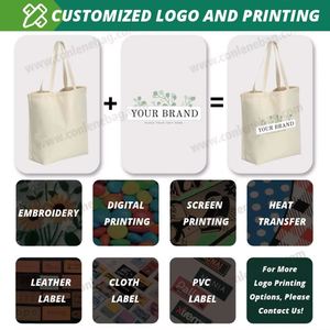 Promotional Personalized Blank Cotton Canvas Tote Bags, Reusable Shopping Cotton Handbags with Custom Printed logo - Product Image 6