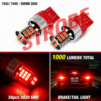 G-VIEW Super Bright 30SMD 3020 LED Strobe Blinking Brake Tail Light 7443 7440 3157 3156 1157 Ampoule Rouge Ambre