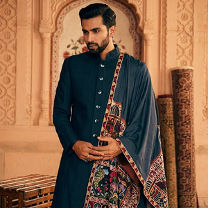<b>Men</b>’s Premium Pakistani <b>Kurta</b> with Printed Shawl | Traditional Ethnic Wear | Festive Wedding Party Wear <b>Kurta</b> Set - Product Image 1