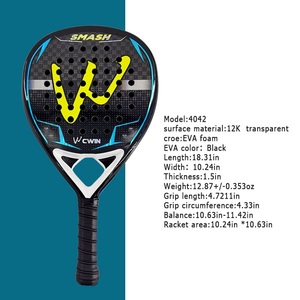 Raquette de padel en carbone 12K de qualité supérieure, forme diamant, renfort structurel, technique - Product Image 2