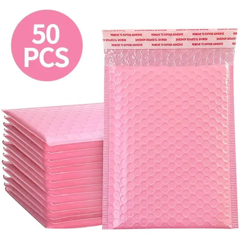 Bolha Poli Mailers Embalagem Pequenas Empresas Self-Seal Sacos De Envio Sacos De Embalagem Pink Bubble Mailers Envelope